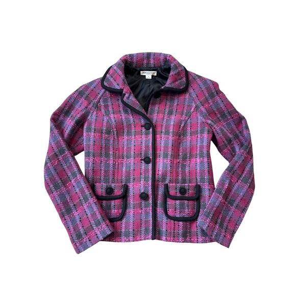 Pendleton Blazer/Jacket, size 4, Pink, Purple & gray Tweeded design; Vintage Y2k - Picture 1 of 9